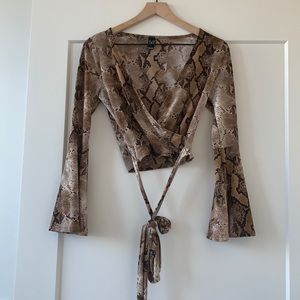 Snake print crop top